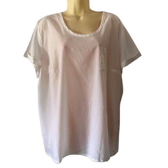 Avenue size 22/24. White Sheer Pullover Blouse - Picture 1 of 9